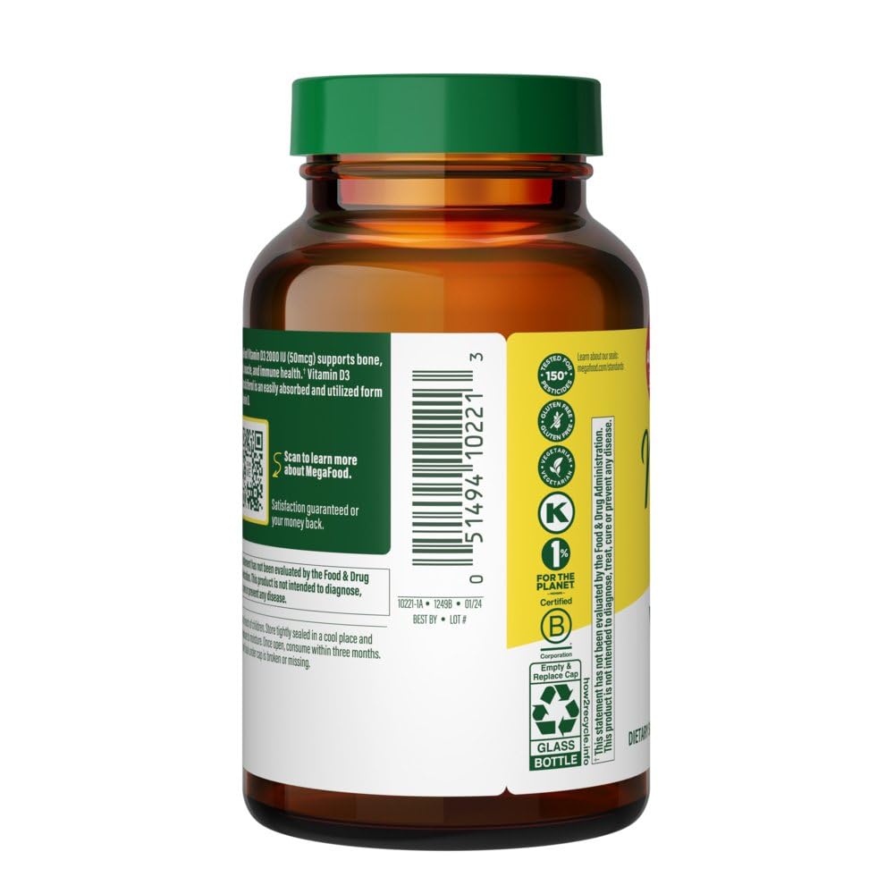 MegaFood Vitamina D3 2000 UI 60 Tabletas