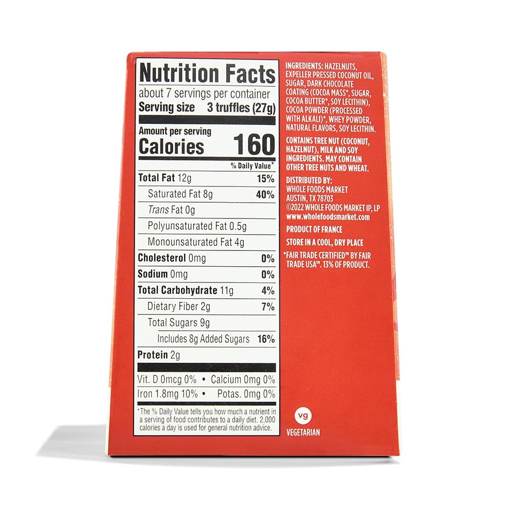 Whole Foods Market Chocolate Amargo Trufa de Avellana 198 g