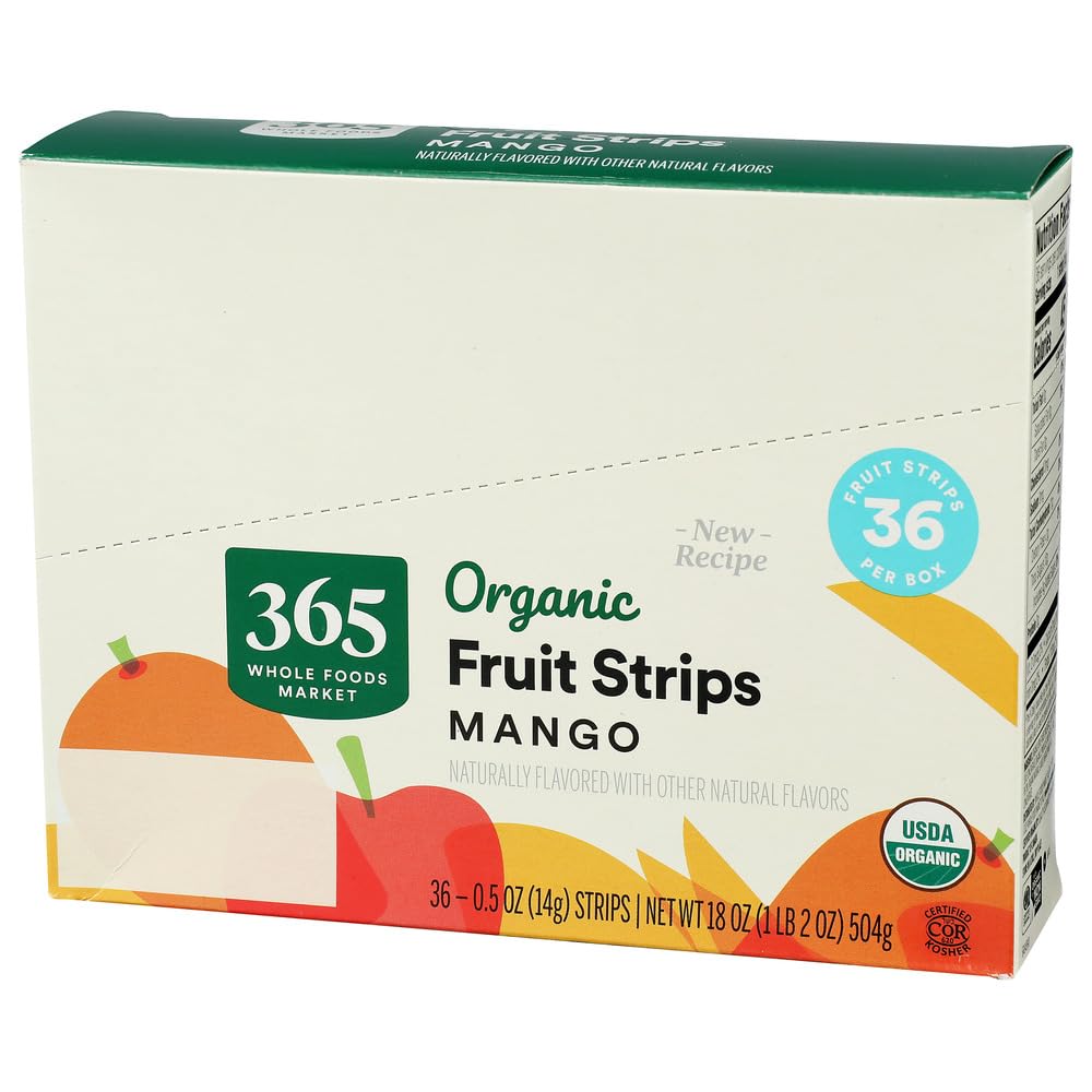 365 Tiras de Fruta Orgánicas de Mango Multipack 14 g