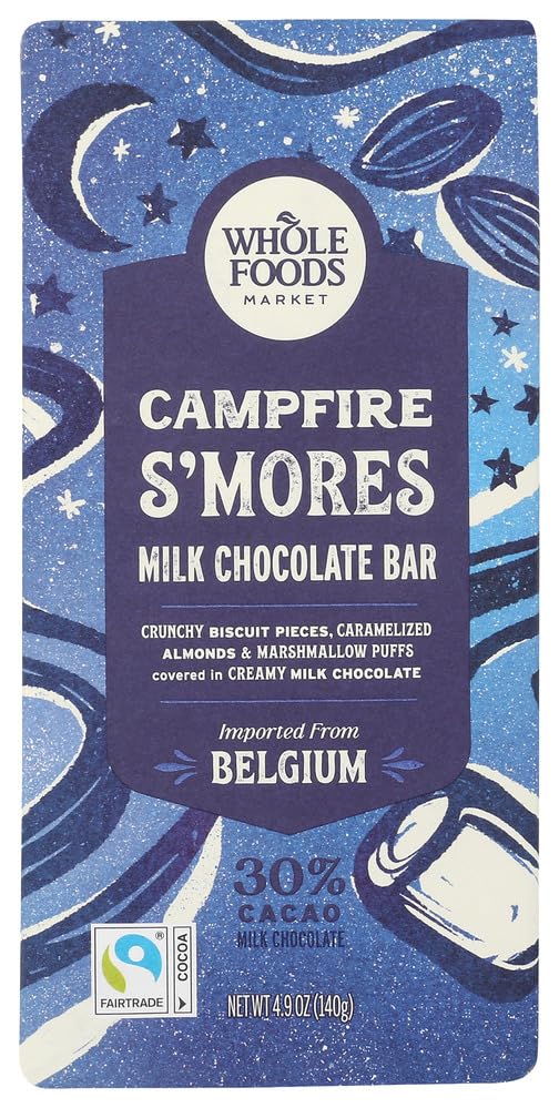 Whole Foods Market Barra de Chocolate Belga con Leche Campfire S'mores 139 g