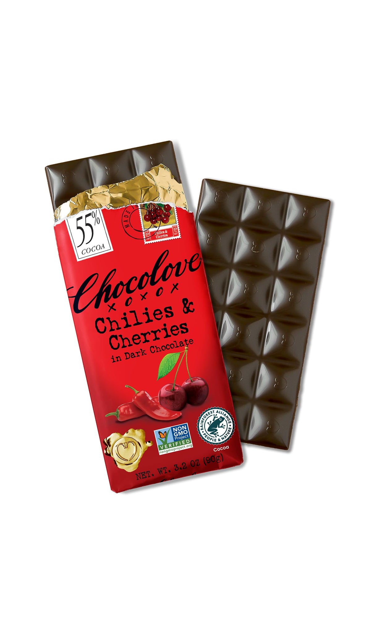 Chocolove Barra de Chocolate con Chile y Cereza Edición Limitada 91 g