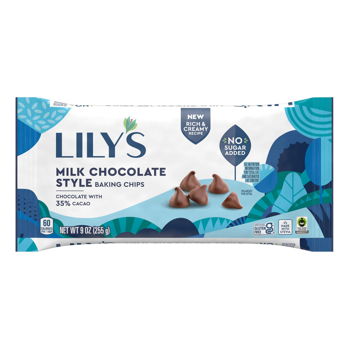 Lily's Chispas de Chocolate con Leche para Hornear Sin Azúcar Añadida 255 g