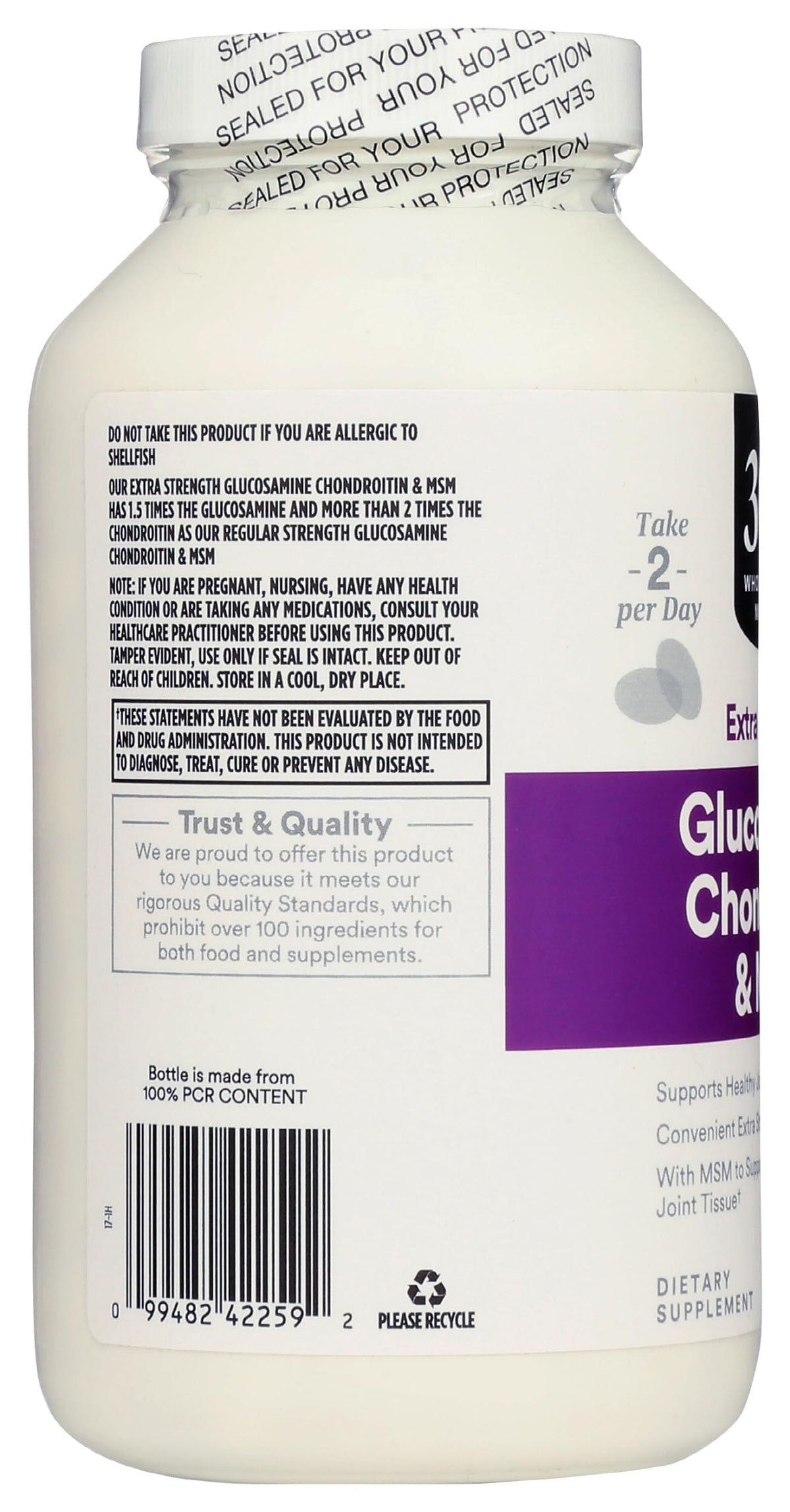365 Glucosamina Condroitina MSM Doble Concentración 240 Tabletas