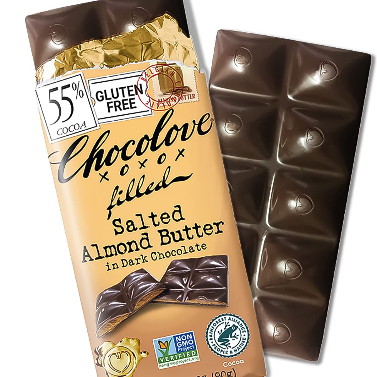Chocolove Barra de Chocolate Amargo con Crema de Almendra Salada 91 g
