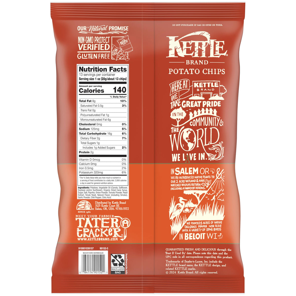 Kettle Brand Papas Fritas Sabor Barbecue Tamaño Familiar 369 g