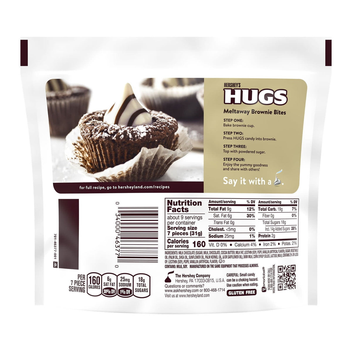Hershey's Hugs Chocolate con Leche y Blanco