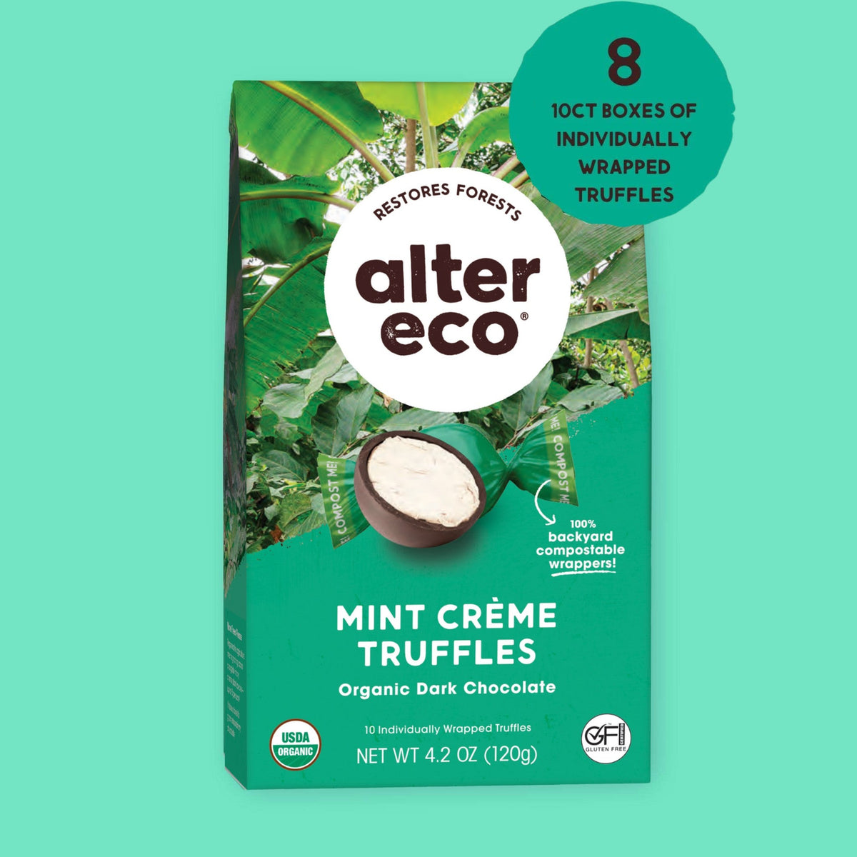 Alter Eco Trufas de Chocolate con Crema de Menta