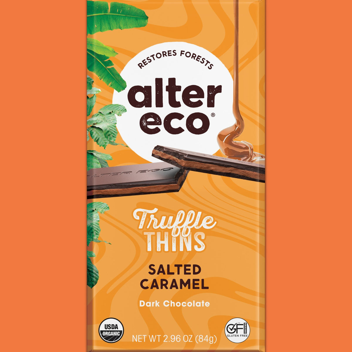 Alter Eco Láminas de Trufa de Chocolate con Caramelo Salado