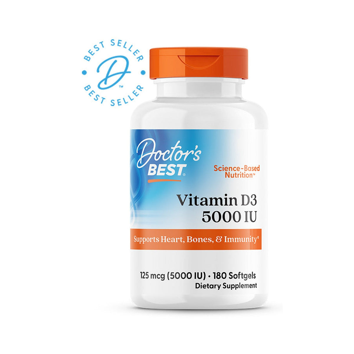 Doctor's Best Vitamina D3 5,000 UI 180 Cápsulas Blandas
