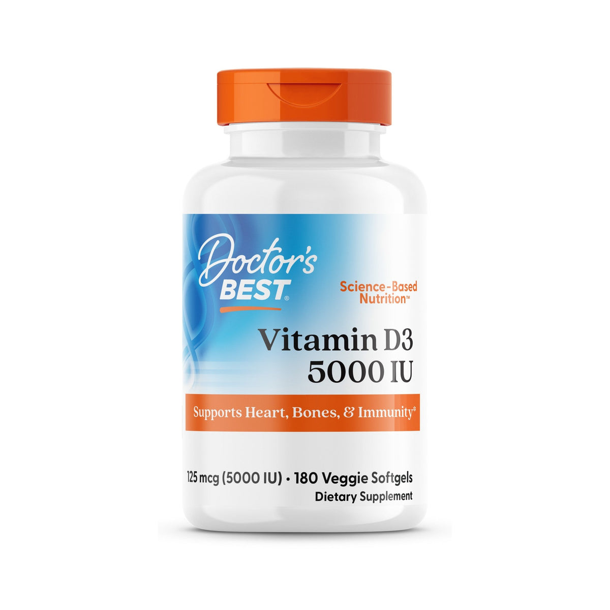 Doctor's Best Vitamina D3 5,000 UI 180 Cápsulas Blandas Vegetales