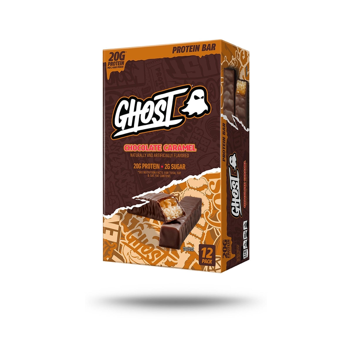 GHOST Barras De Proteína Chocolate Con Caramelo 12 Piezas