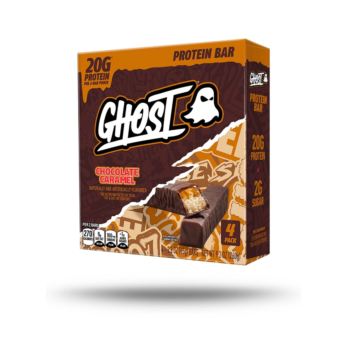 GHOST Barras De Proteína Chocolate Con Caramelo 4 Piezas