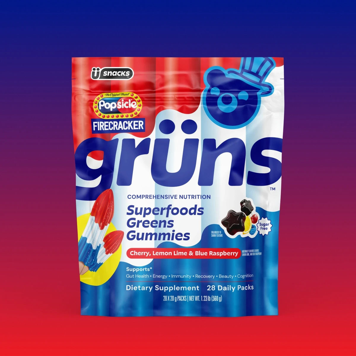 Grüns Gomitas de Superalimentos Popsicle Firecracker