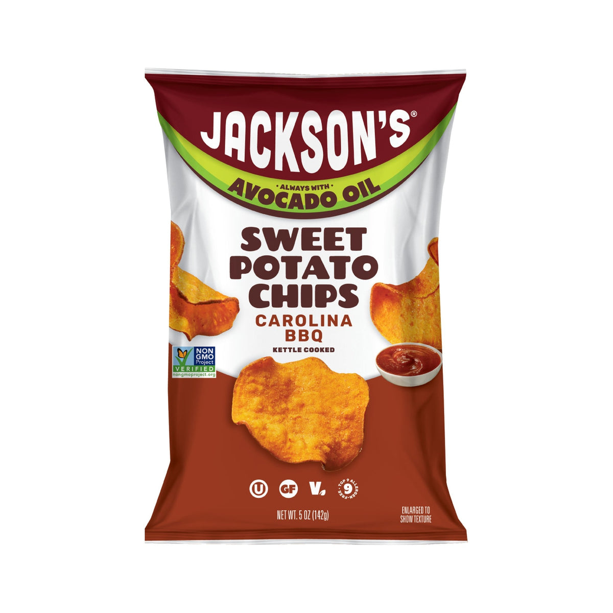 Jackson's Papas de Camote Carolina BBQ en Aceite de Aguacate 8 Bolsas