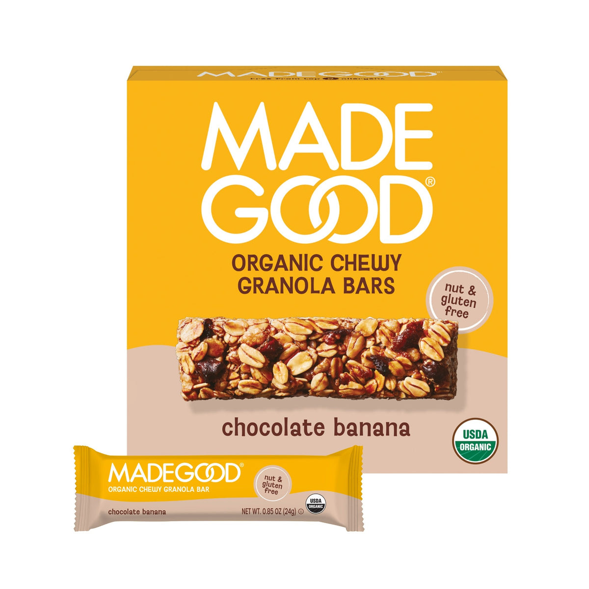 MadeGood Barras de Granola Chocolate y Plátano