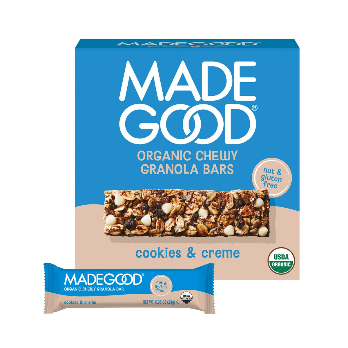 MadeGood Barras de Granola Cookies & Crème
