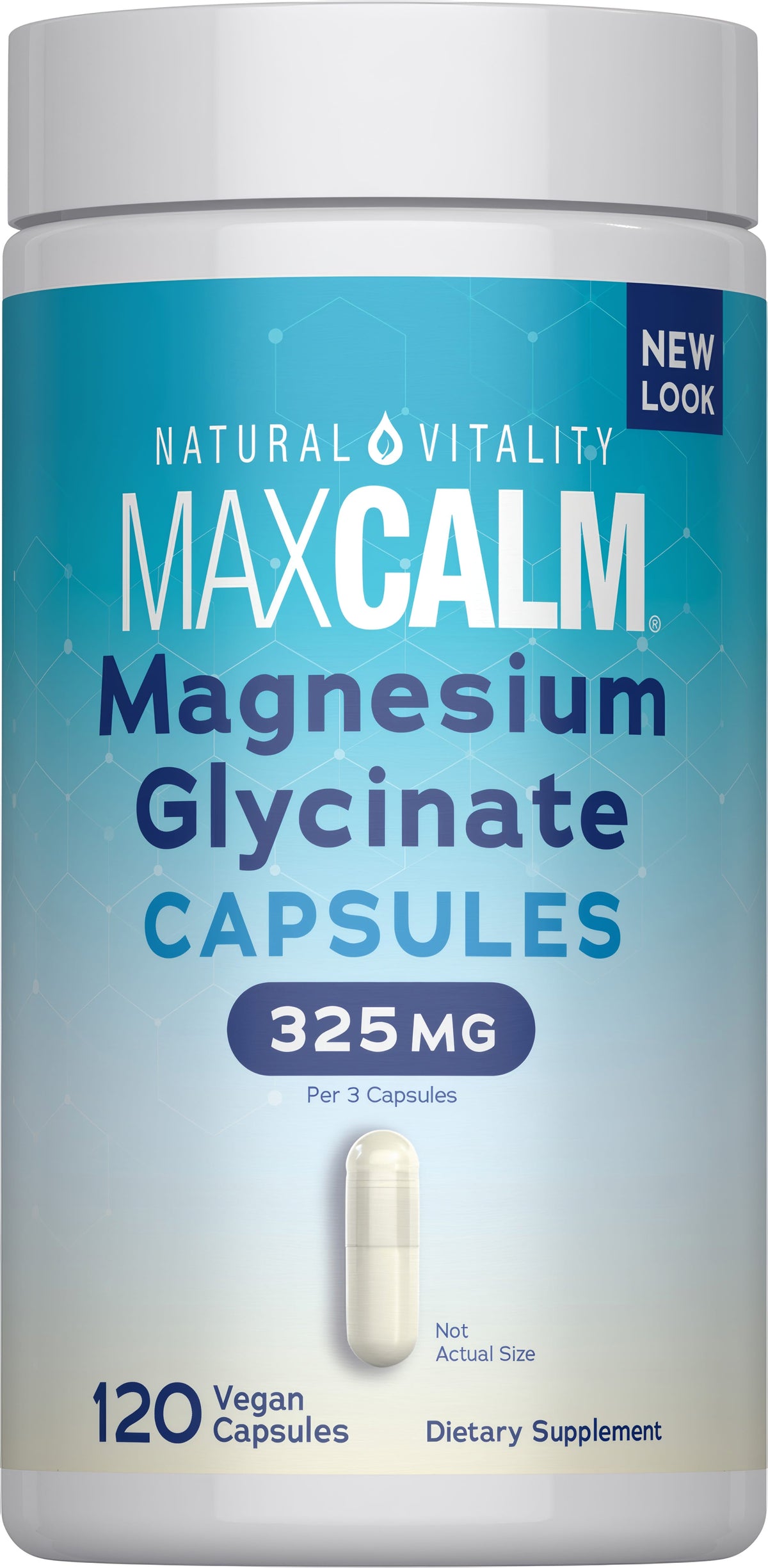 Natural Vitality MAXCALM Glicinato De Magnesio 325 Mg 120 Cápsulas