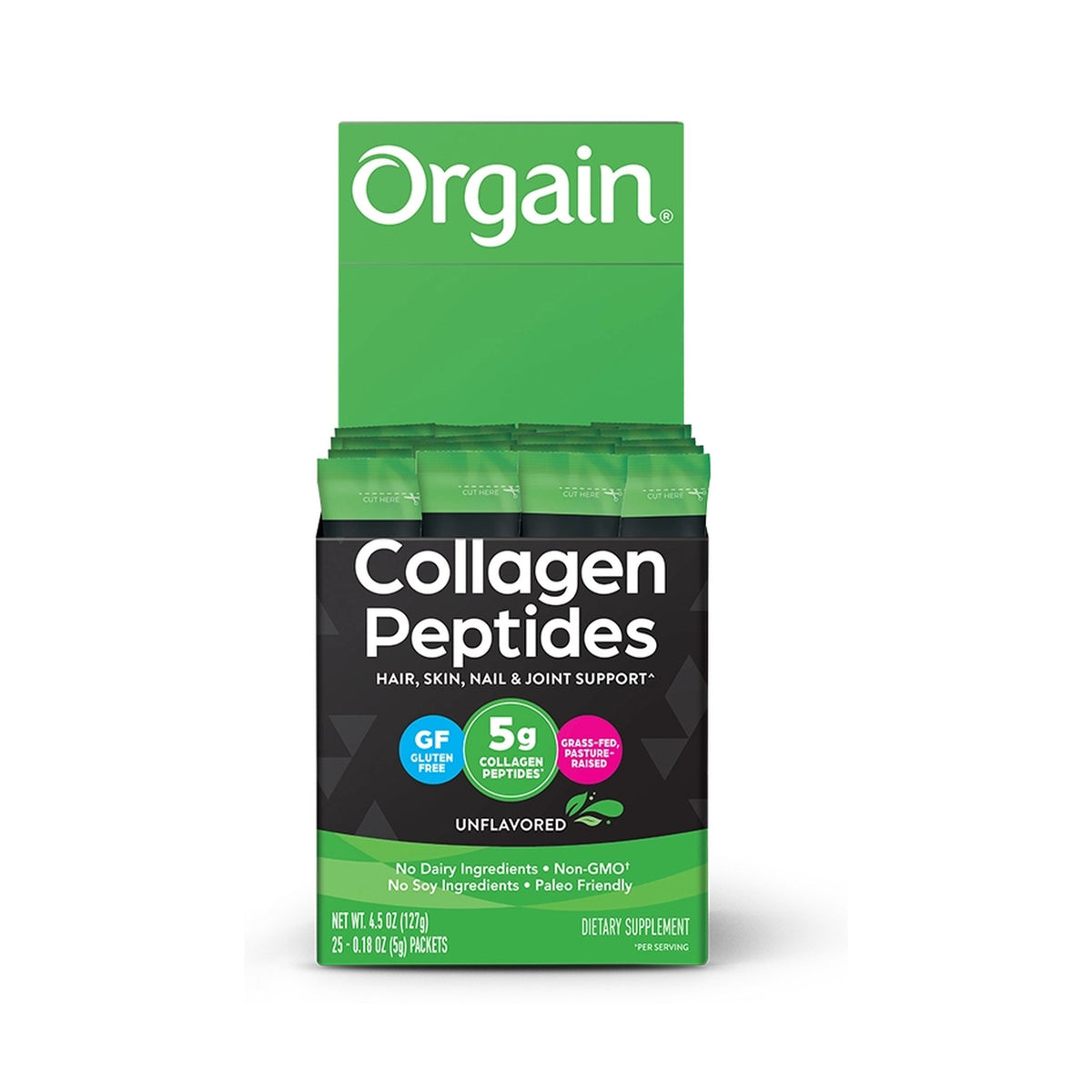 Orgain Péptidos De Colágeno De Res De Pastoreo 25 Sobres