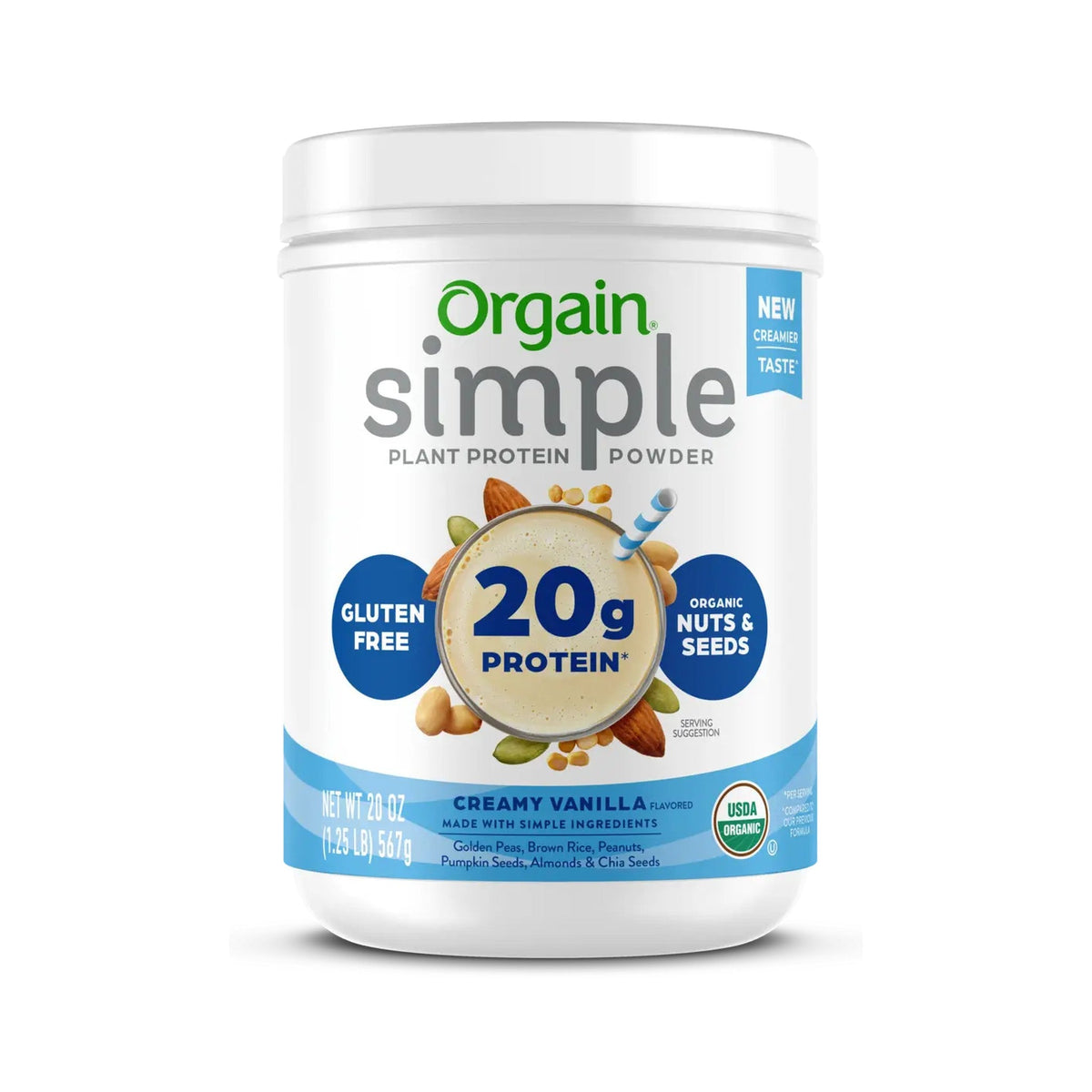Orgain Simple Proteína Vegetal Orgánica Vainilla