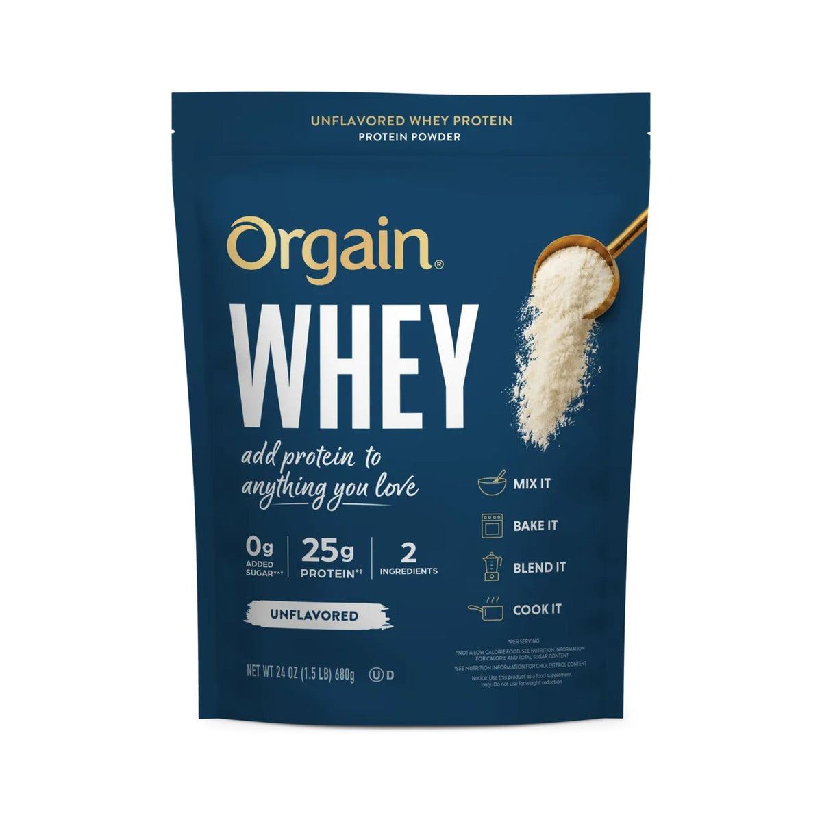 Orgain Proteína Whey En Polvo Sin Sabor
