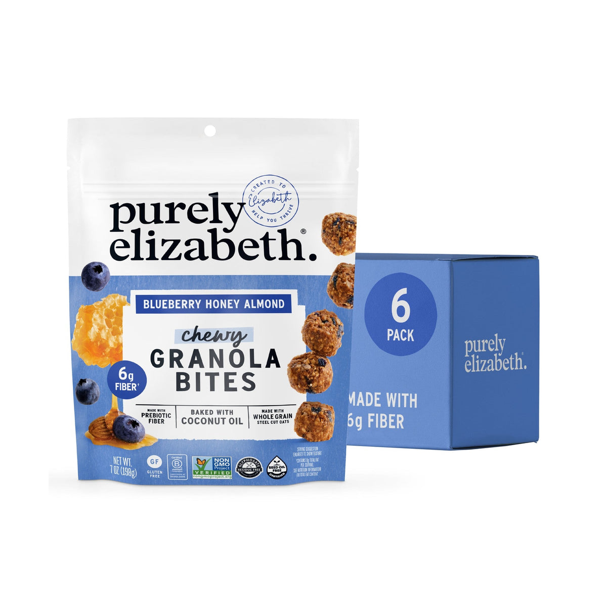 Purely Elizabeth Bocaditos de Granola Mora Azul, Miel y Almendra