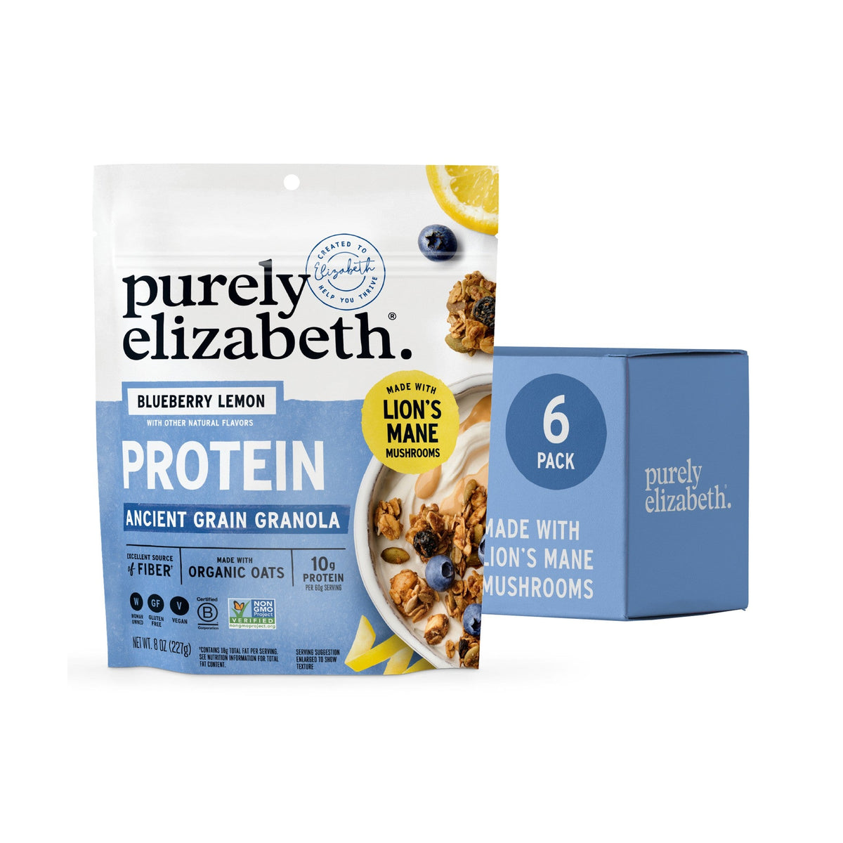 Purely Elizabeth Granola con Proteína Mora Azul y Limón