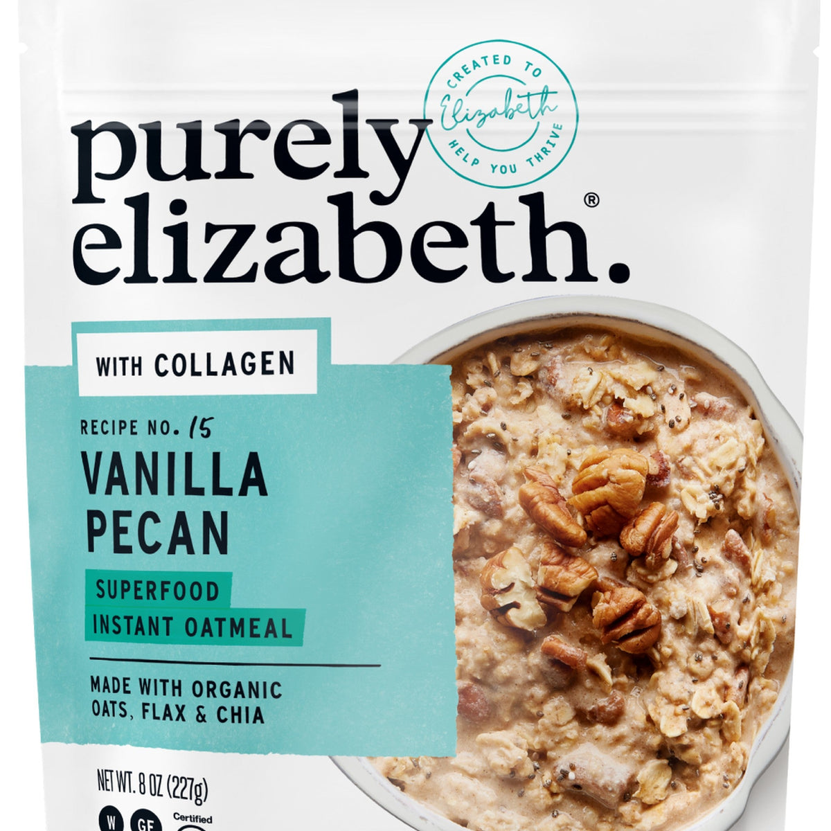 Purely Elizabeth Avena Superfood Vainilla y Nuez con Colágeno Bolsa