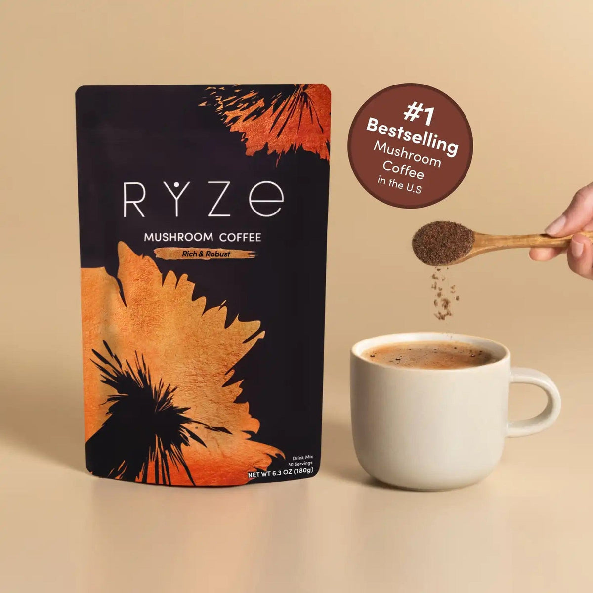 RYZE Café de Hongos House Blend 30 Porciones