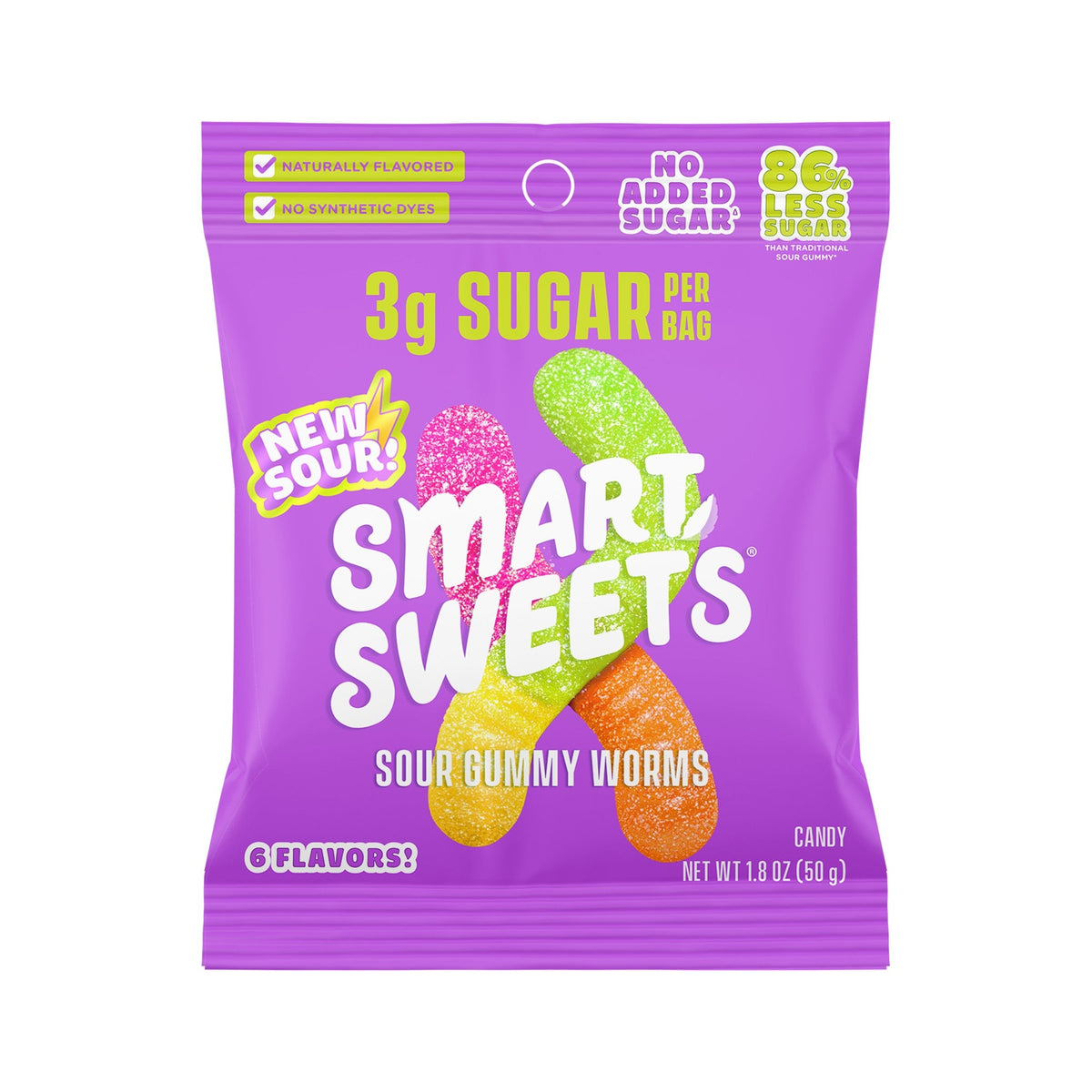 SmartSweets Gusanitos Ácidos Bajos En Azúcar
