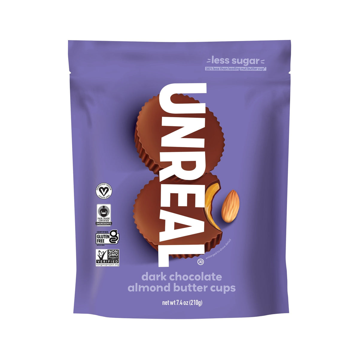 Unreal Tazas De Chocolate Amargo Con Crema De Almendra Bolsas Grandes