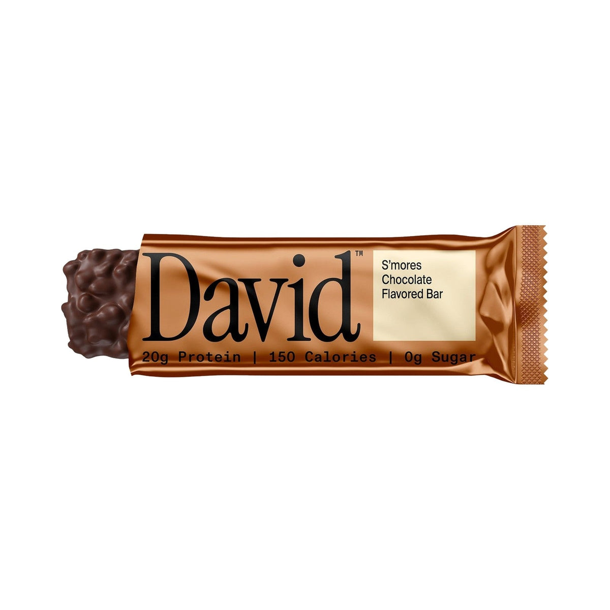 David Bronze S'mores Chocolate · Barra de Proteína 20 g · Caja 12