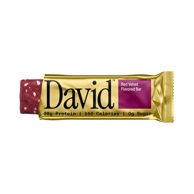 David Gold Red Velvet · Barra de Proteína 28 g