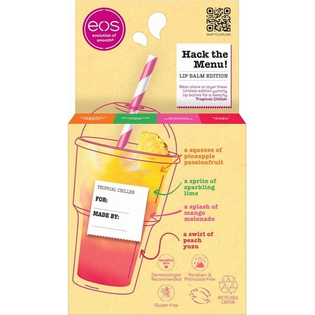 eos bálsamos labiales Tropical Chiller 4 piezas 0.56 oz