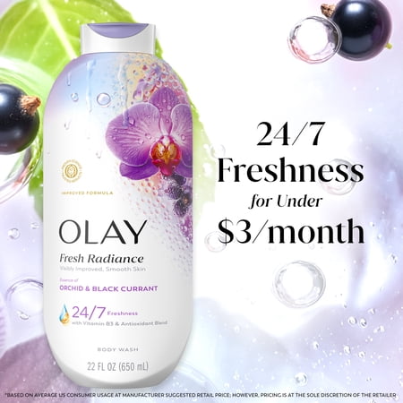 Olay Fresh Radiance gel de baño orquídea grosella 22 fl oz