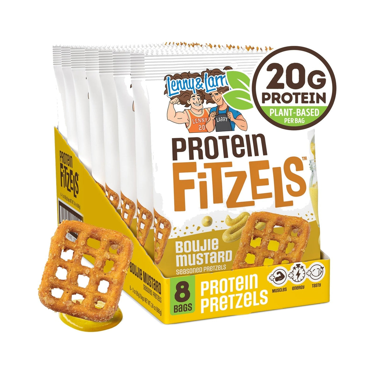 Lenny & Larry's Pretzels Con Proteína Boujie Mustard 8 Bolsas