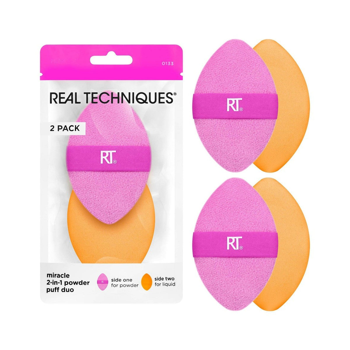 Real Techniques Borlas Miracle 2 en 1 Powder Puff 2 Piezas