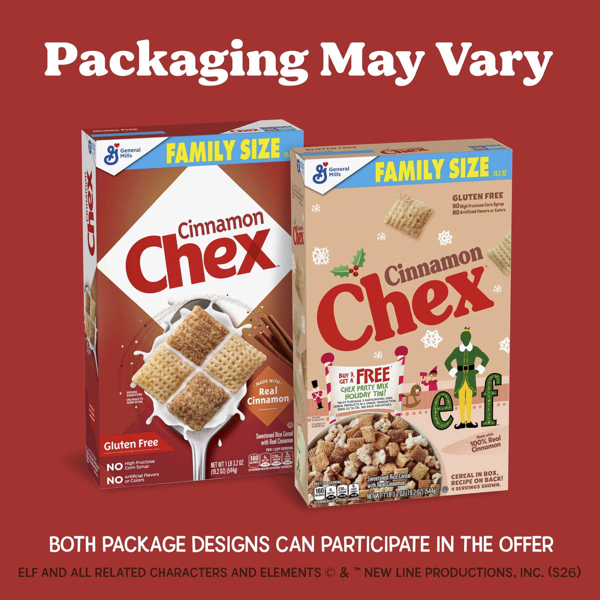 Chex Cinnamon Cereal Edición Navideña 5 Cajas 544 g