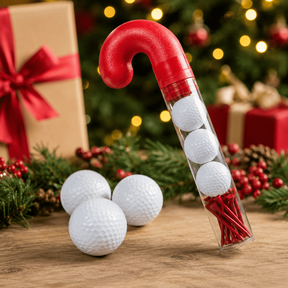 Set De Regalo Golf Navidad 3 Pelotas Y 10 Tees GBM