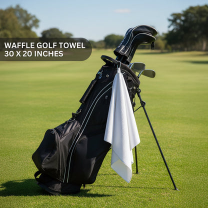Toalla De Golf Athletic Works Blanca 76 X 51 Cm Con Clip
