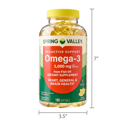 Spring Valley Proactive omega 3 1000 mg 180 cápsulas
