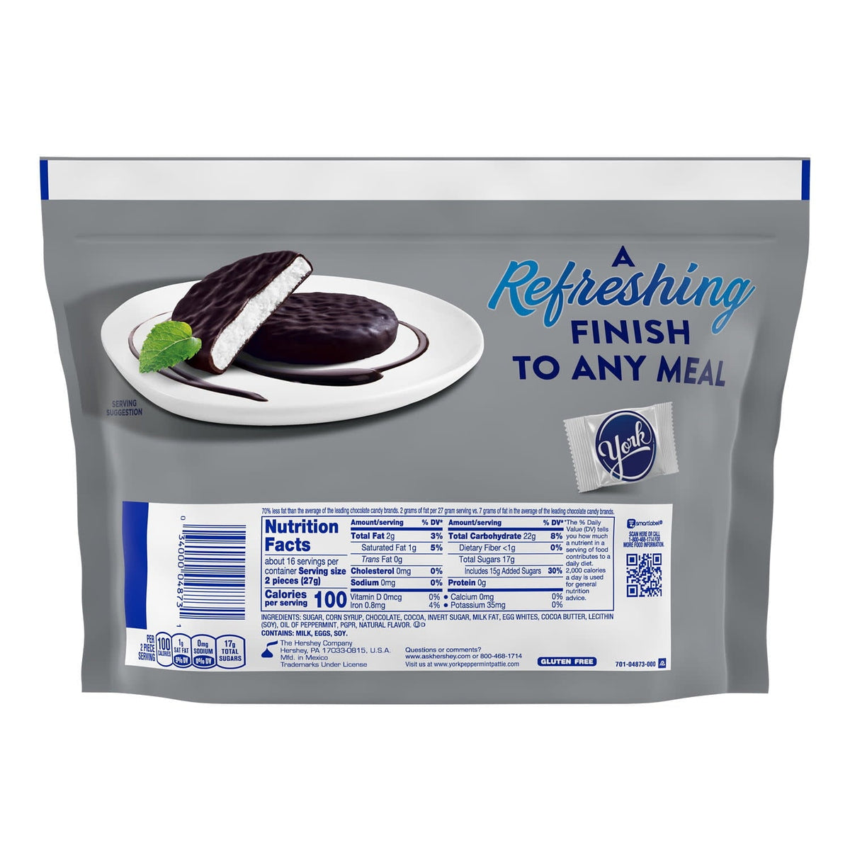 York Dark Chocolate Peppermint Paquete Familiar 437 g