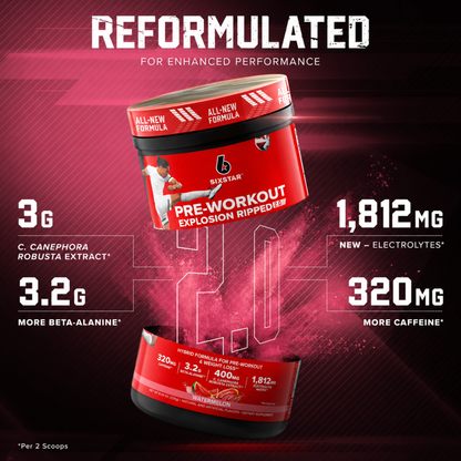 Six Star Explosion Ripped 2.0 preentreno sandía 8.09 oz
