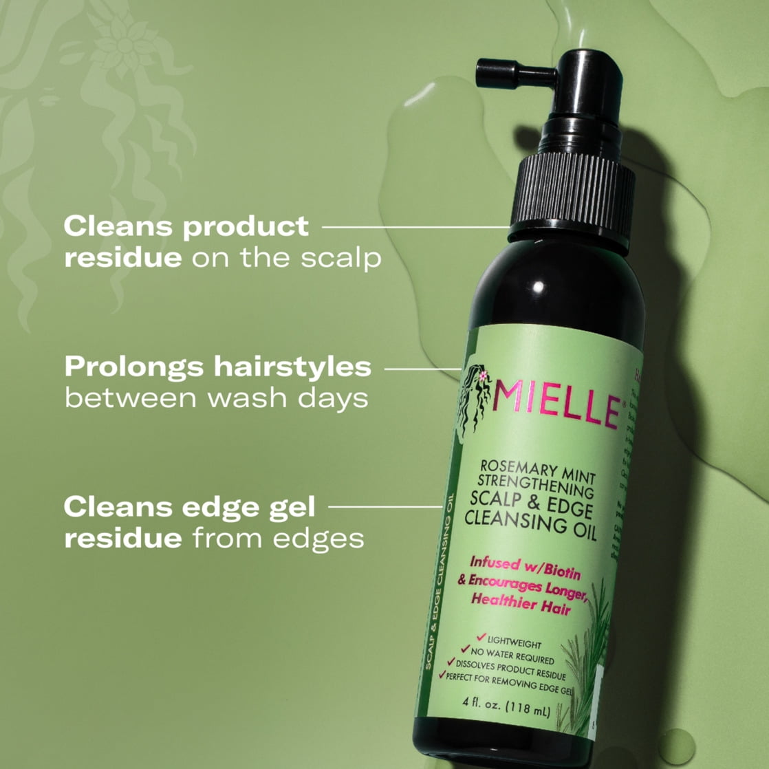 Aceite Limpiador Mielle Romero Menta 118ml Pack 3
