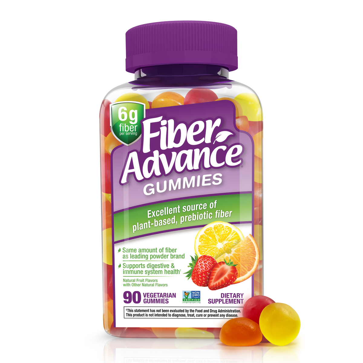 Fiber Advance fibra prebiótica vegetal frutas 90 ct