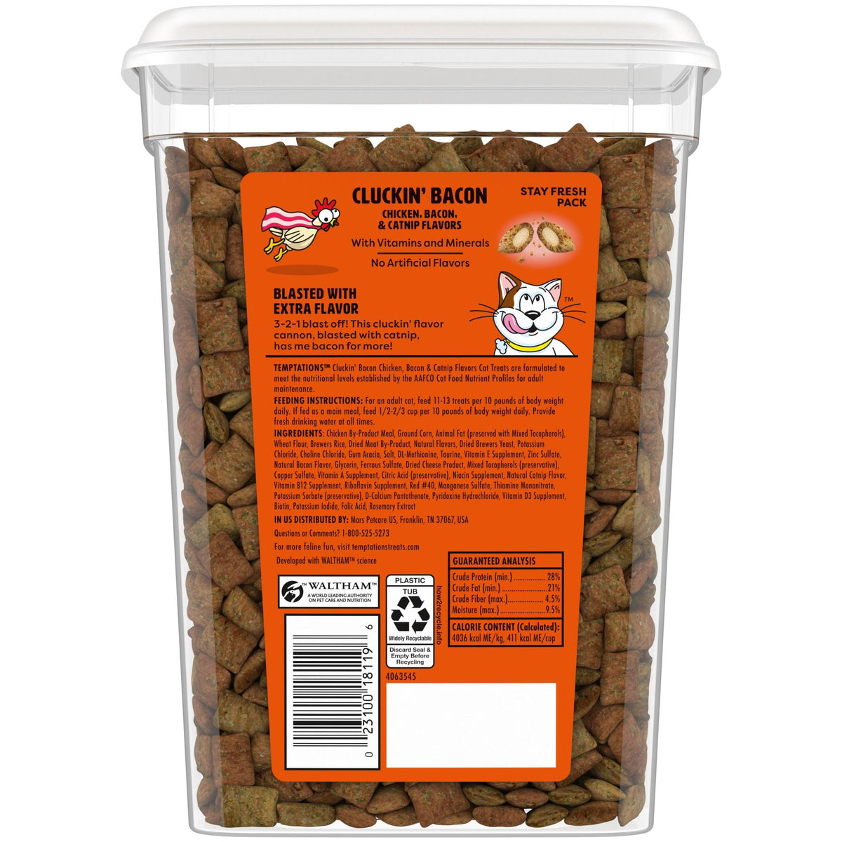 Premios Gato Temptations Wacky Pollo Tocino 454g Pack 3