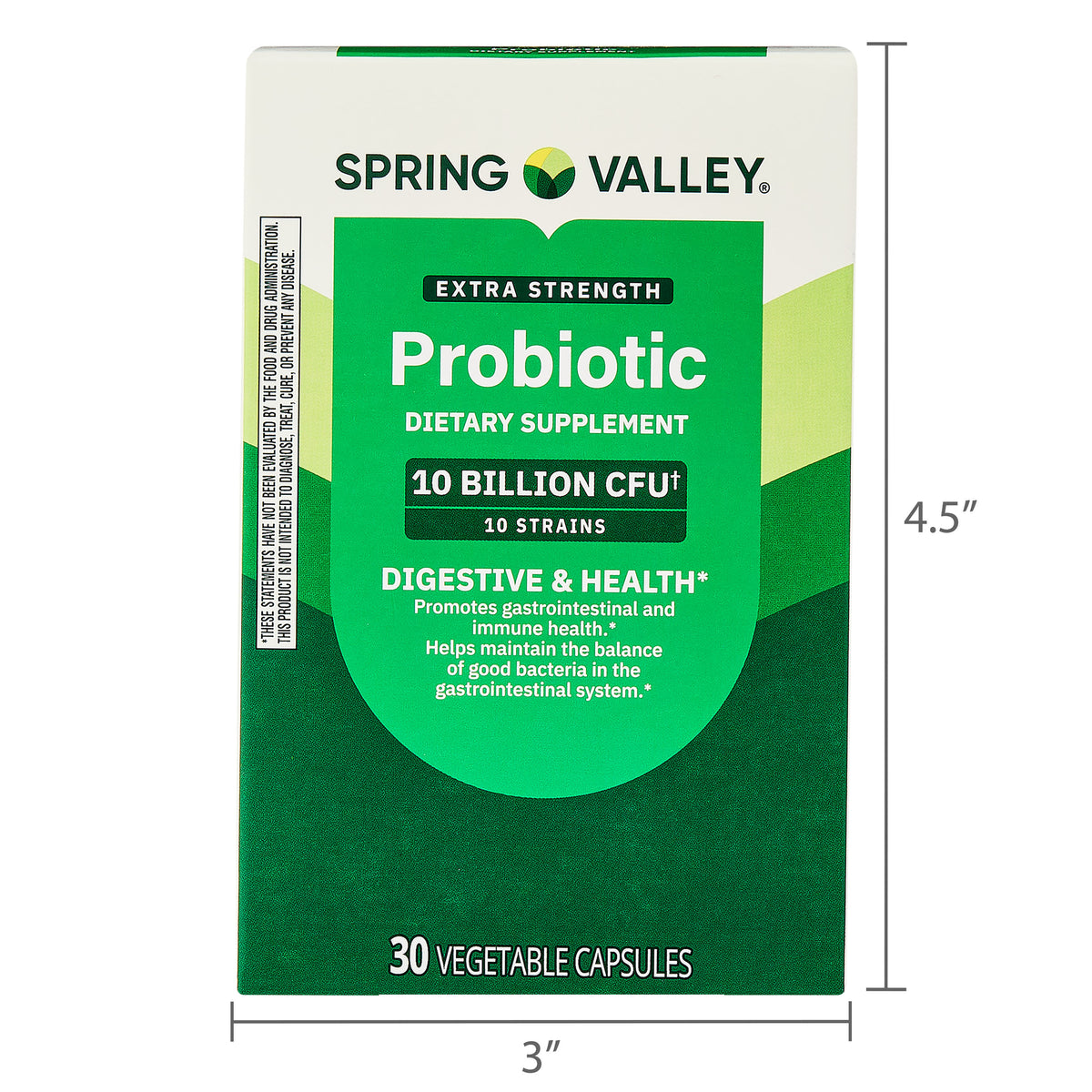 Spring Valley probiótico 10 mil millones 30 cápsulas
