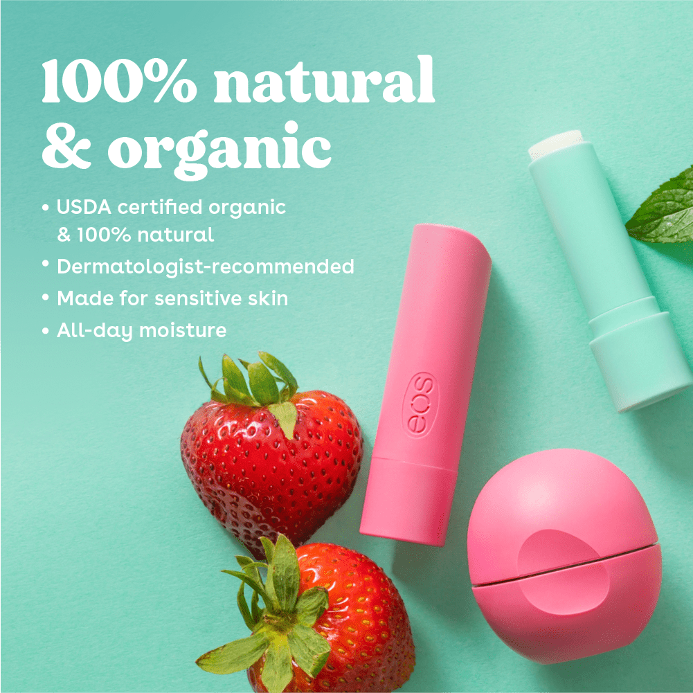 Eos Bálsamo Labial Orgánico Vainilla 2 Piezas Paquete De 3