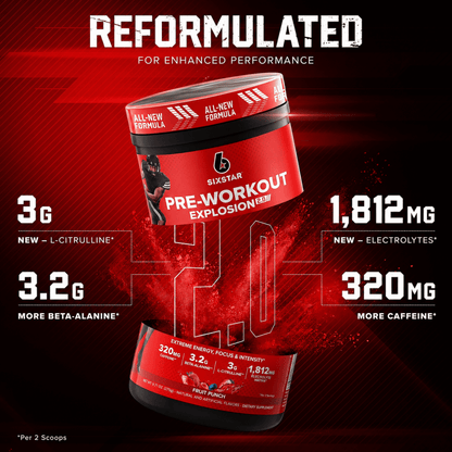 Six Star Pre Entreno Explosion 2.0 Ponche De Frutas 275 g