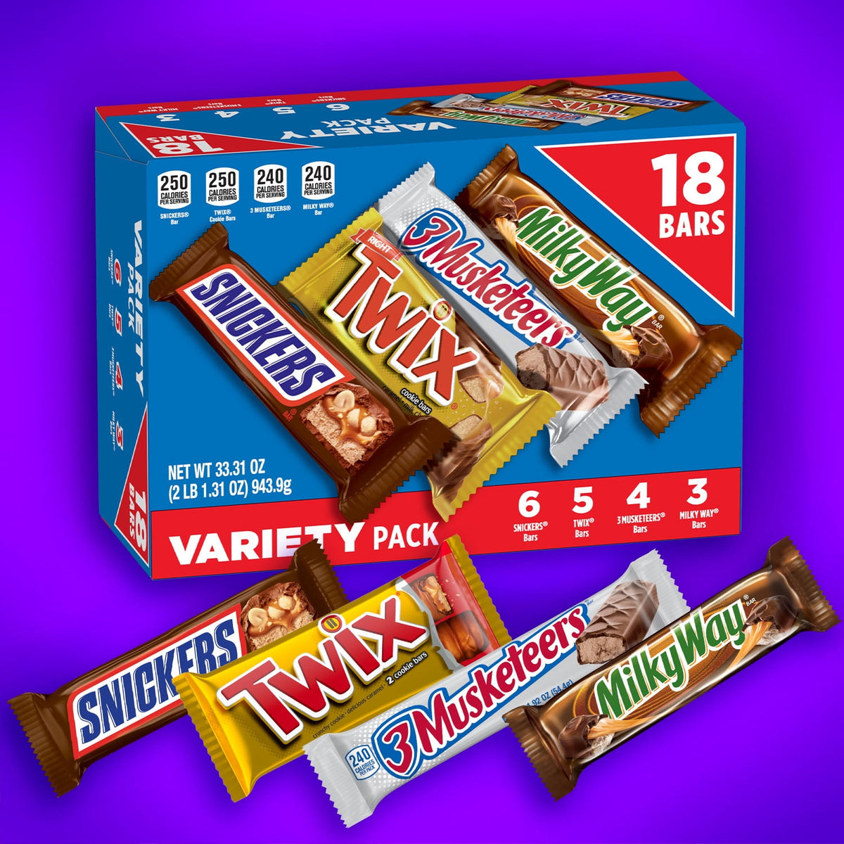 Snickers Twix Milky Way Chocolates Surtidos 18 Barras