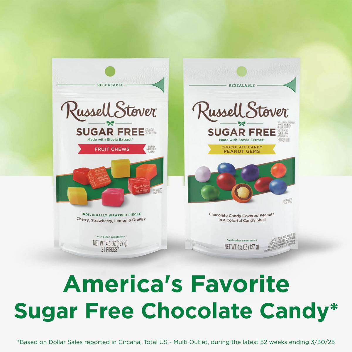 Regalo Russell Stover Choc Sin Azúcar Cacahuate 128g X2